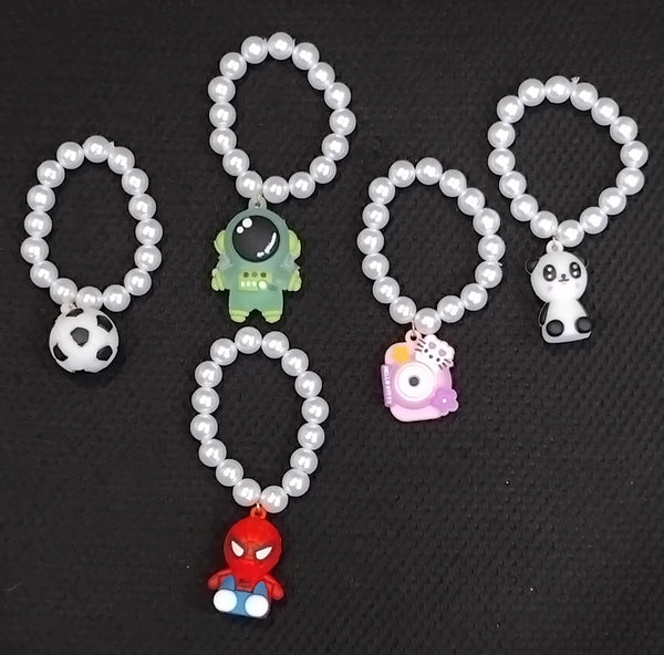 AM1207 Cartoon Charma Bracelet White Beads Bracelet for Stylish Friendship Bracelet Pack Of 1 Pcs