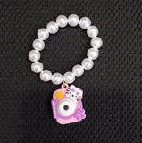 AM1207 Cartoon Charma Bracelet White Beads Bracelet for Stylish Friendship Bracelet Pack Of 1 Pcs