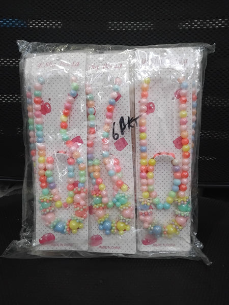 AM1217 Kids Colorful Necklace Bracelet Set Children's necklace and bracelet for girls made of plastic beads with multicolor Pack Of 1 Pcs
