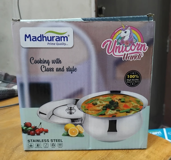 AM2945 Madhuram Prime Quality Unicorn Handi Stainless Steel Cooking With Class and Style