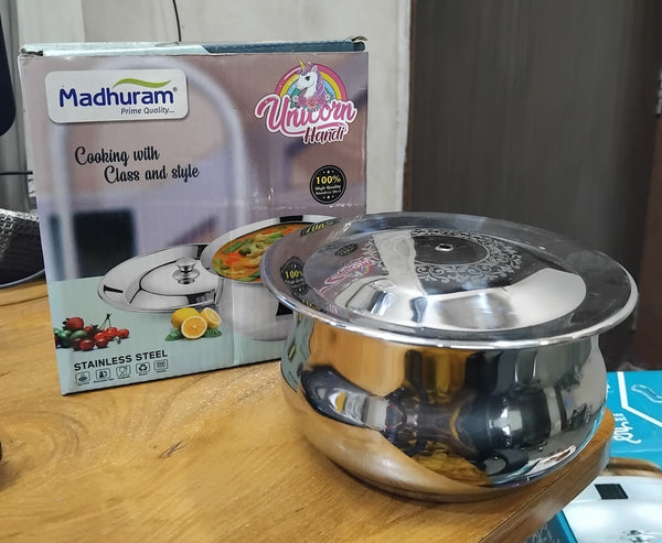 AM2945 Madhuram Prime Quality Unicorn Handi Stainless Steel Cooking With Class and Style