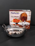 AM2946 Madhuram Prime Quality Olive Handi Stainless Steel (3) With Handle 2000ml