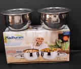 AM2951 Madhuram Prime Quality Little Handi Stainless Steel 2 Pcs Set