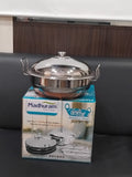 AM2953 Madhuram Prime Quality Copper Bottom (CB) 3 In 1 Multi Kadai Stainless Steel Lid Idli Plate 2 Pcs, Dhokla Plate 2 Pcs, Steam Plate 1 Pcs Set