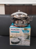 AM2953 Madhuram Prime Quality Copper Bottom (CB) 3 In 1 Multi Kadai Stainless Steel Lid Idli Plate 2 Pcs, Dhokla Plate 2 Pcs, Steam Plate 1 Pcs Set