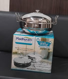 AM2954 Madhuram Prime Quality Induction Bottom (SB) 3 In 1 Multi Kadai Stainless Steel Lid Idli Plate 2 Pcs, Dhokla Plate 2 Pcs, Steam Plate 1 Pcs Set