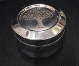 AM2960 Madhuram Prime Quality Mira Dabba No.8 7.5X11 mm Stainless Steel Flower Design Mirror Finish Dabba Set of 1