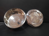 AM2967 Madhuram Prime Quality Mira Dabba No.5 9.3X23 mm Stainless Steel Flower Design Mirror Finish Dabba Set of 1