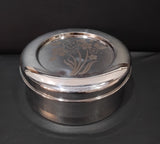 AM2967 Madhuram Prime Quality Mira Dabba No.5 9.3X23 mm Stainless Steel Flower Design Mirror Finish Dabba Set of 1