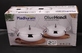 AM2959 Madhuram Prime Quality Olive Handi Stainless Steel With Handle 2 Pcs