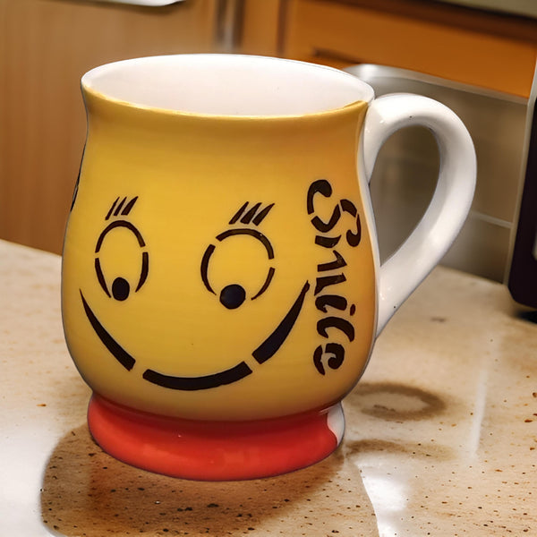 AM2990 Emoji Ceramic Milk Mug Printed Pack Of 1 Pcs