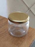 AM3000 Piramal Jar Round Glass Jar with Airtight Metal Lid, 300 ml, Gold Lid 1 Pcs