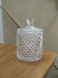 AM3047 Deli Glassware candy jar with Lid Pack of 1 Multipurpose Diamond Faceted Candy Jar Serving 1 Piece