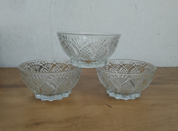 AM3061 Classic Bowl Patti Design Transparent Glass Bowls