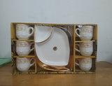 AM3073 Medellin 6 Piece Ceramic Tea/Coffee Cup With Plastic 1 Piece Serving Plate 7 Piece