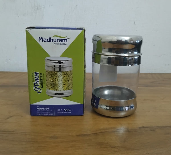 AM3081 Madhuram Prime Quality Fusion Canister 500ml Stainless Steel 1 Piece