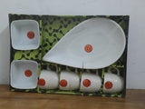 AM3098 Bombay Bliss Ceramic 4 piece Cup, Plastic 2 Piece Bowl & 1 Piece Platter Set Of 7 Piece