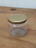 AM3083 Salsa Jar 350ml Round 7.8X8.12 Glass Jar with Airtight Metal Lid, 350ml