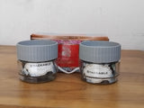 AM3097 Stackable Set 2 Piece Glass Jar Food Storage Jars Containers with Airtight Plastic Lid