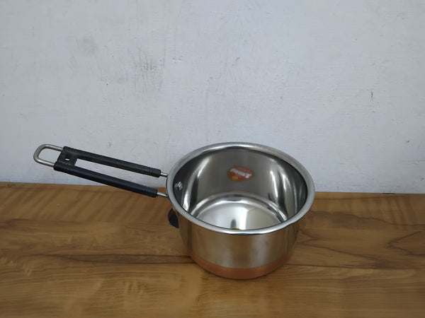 AM3103 Sauce Pan (3) Stainless Steel Copper Flat Bottom Sauce Milk Pan Bowl with Plastic Handle