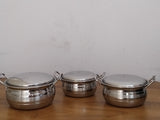 AM3112 Madhuram Prime Quality Silver Handi Stainless Steel 3 Piece