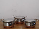 AM3113 Madhuram Prime Quality Copper Handi Stainless Steel 3 Piece