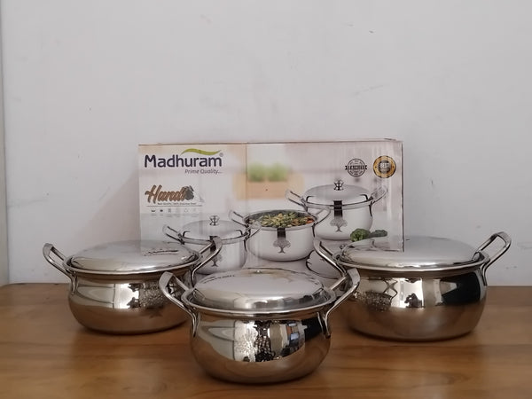 AM3114 Madhuram Prime Quality Laser Handi Stainless Steel 3 Piece