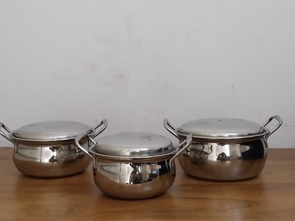 AM3114 Madhuram Prime Quality Laser Handi Stainless Steel 3 Piece