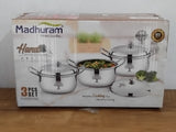 AM3114 Madhuram Prime Quality Laser Handi Stainless Steel 3 Piece