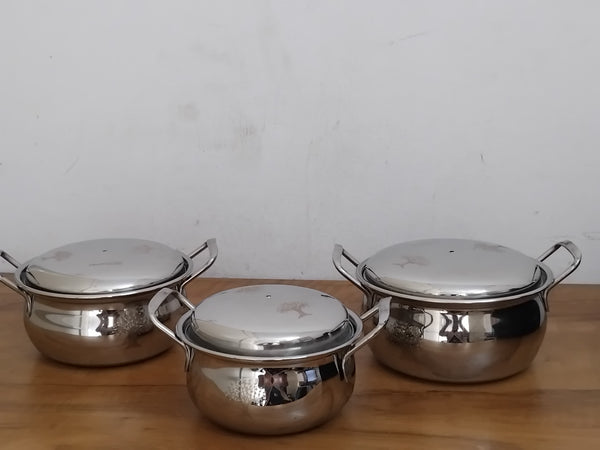 AM3114 Madhuram Prime Quality Laser Handi Stainless Steel 3 Piece