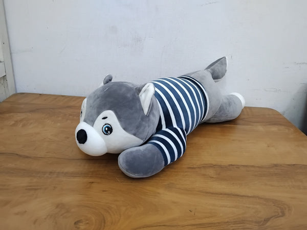 AM3151 Huskey Dog 13inch Toys ( Bag Squiral ) Beautiful Soft Huskey Dog Designs Soft Toy Dog Stuffed 430gm