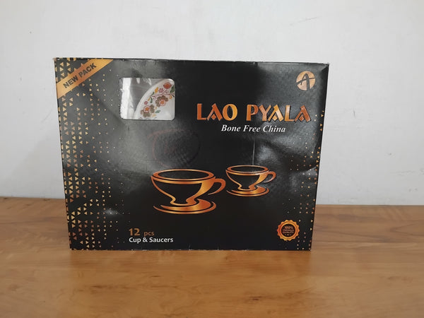 AM3214 Lao Pyala Bone Free Chaina Glass Crockery Ceramic Tea Cup & Saucera