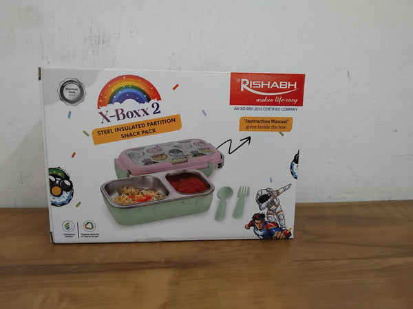 AM3319 Rishabh X Boxx 2 Lunch Box Steel Insulated Partition Lunch Box