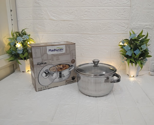 AM3341 Madhuram Prime Quality Dutch Oven Handi 2000ml SS 20cm