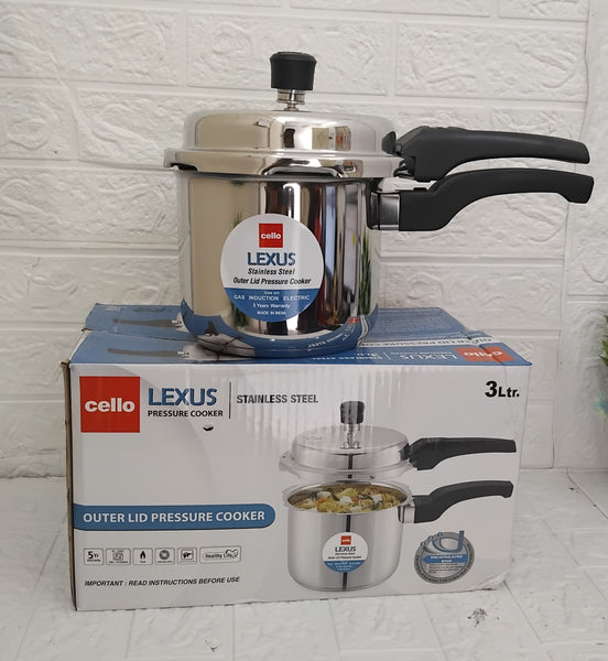 AM3395 Cello Stainless Steel Lexus Pressure Cooker 3 Ltr