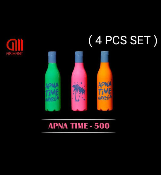 AM3817 plastic Apna time water Bottle 500ml (4pcs)