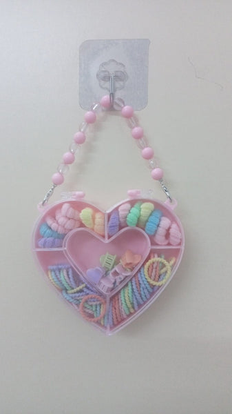 AM1260 Pink Heart Gift Box Set Kids Hair Clips for Girls