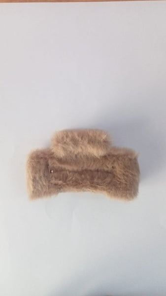 AM1155 Fur Hair Square Butterfly Claw Clips