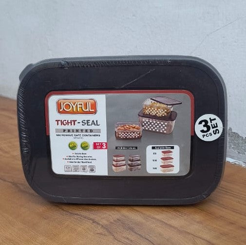 AM3957 Joyful Tight-Seal Printed Safe Container 3 Pcs Set