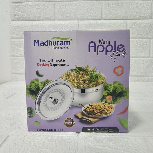 AM2949 Madhuram Prime Quality Mini Apple Handi Stainless Steel 850ml
