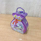 AM6728 Mix Design Theme Money-Bag Shaped Metal Tin Box with Handle - L50