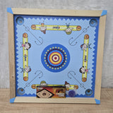 AM7075 Toys 2-in-1 Reversible Wooden Carrom and Ludo Board Game Set