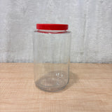 AM7069 Clear Glass Storage Jar with Airtight Red Ribbed Lid - 4000ml