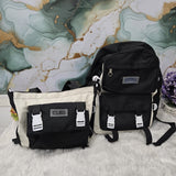 AM7174 SB95 3-Piece Korean Style Black & White College Bag Combo