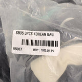 AM7174 SB95 3-Piece Korean Style Black & White College Bag Combo