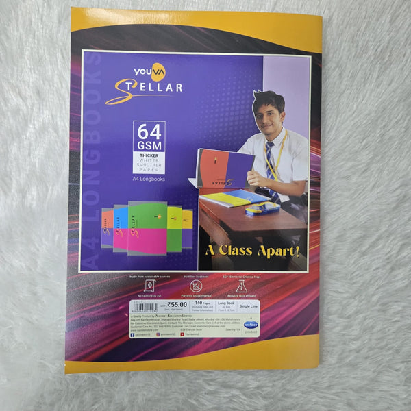 AM7211 Youva Single Line A4 Long Notebook - 140pg