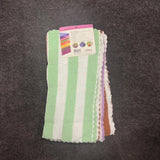 AM7220 FengDa Premium Striped Microfiber Cleaning Cloths - 5pc
