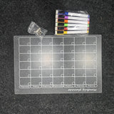 AM7224 Magnetic Acrylic Monthly Planner Fridge Calendar Set with Colorful Markers