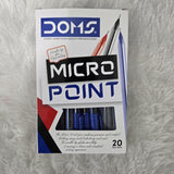 AM7244 DOMS Micro Point Ball Pen - Blue 20pc