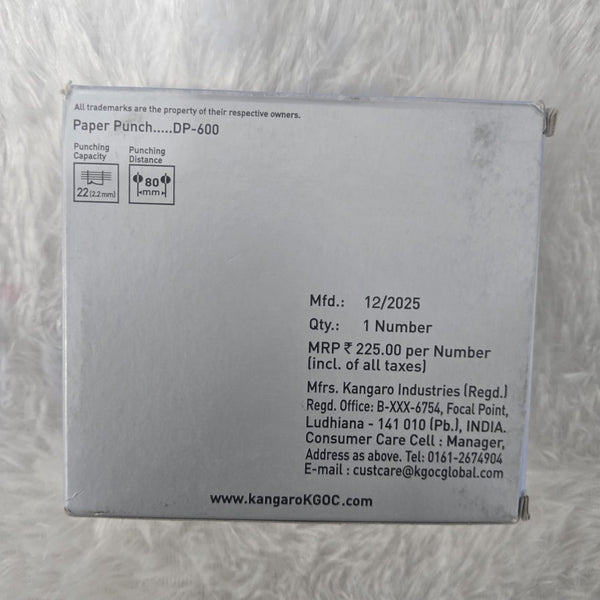 AM7259 Kangaro DP-600 Heavy Duty 2-Hole Paper Punch